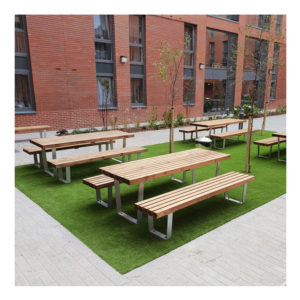 Tamworth Outdoor Table & 2 Benches Set