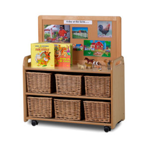 Mobile Medium Storage Unit with Display Top Panel – Baskets