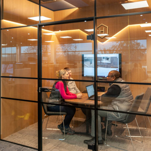 Crittle Glazing on a meeting room at an office refurbishment Glendale completed.